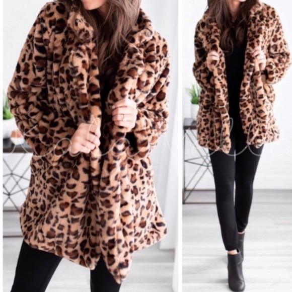 Host Pick πNWT Leopard faux fur coat Buttery soft - Picture 2 of 8